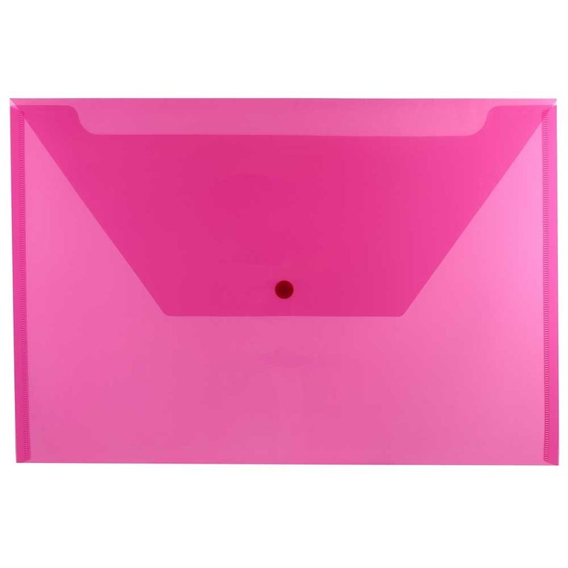 JAM Paper أظرف بلاستيكية من JAM PAPER مع إغلاق بالضغط - كتيب قانوني - 9 3/4 × 14 1/2 - وردي فوشيا - 12/عبوة - Image 1